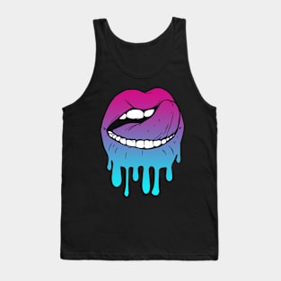 Vaporwave Dripping Lips Tongue Curl Tank Top